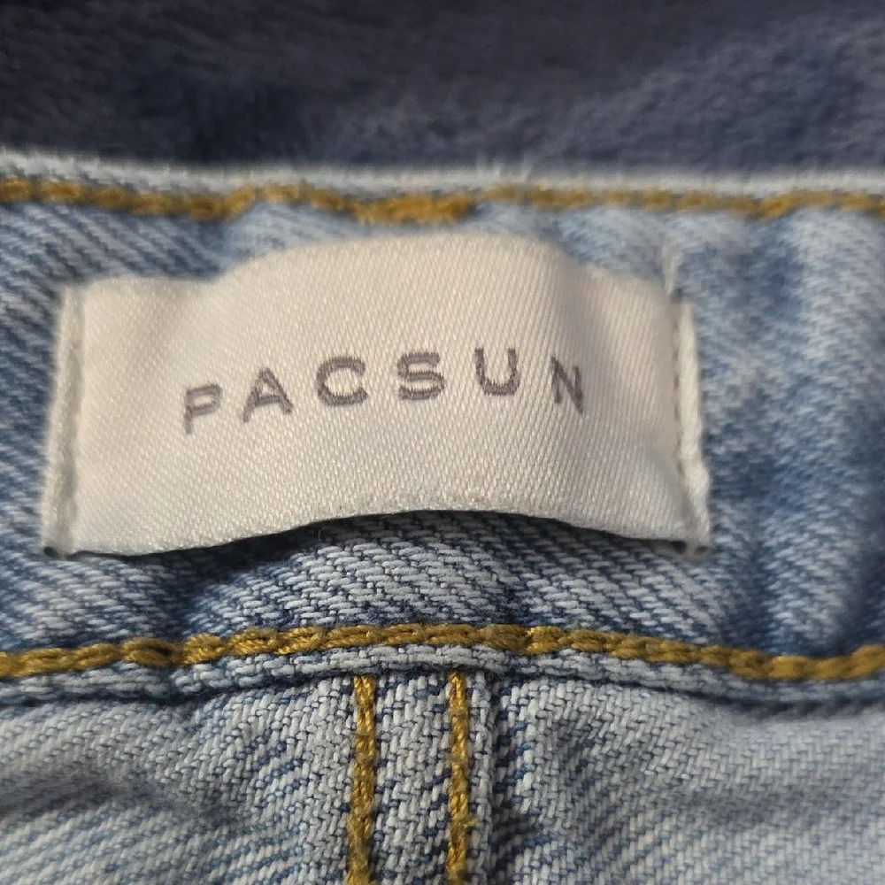 PacSun Light Blue Distressed Straight Leg Jeans - Picture 2 of 8